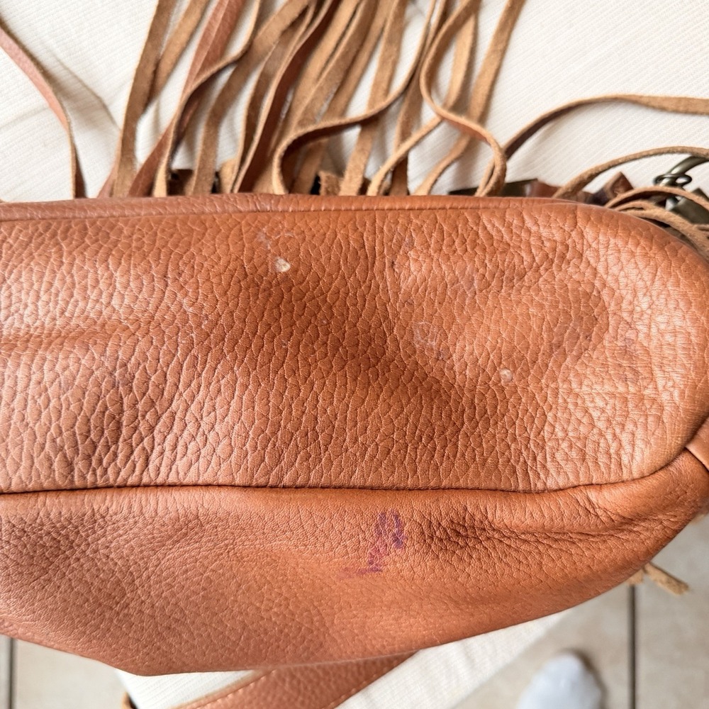 STS Ranchwear Boho Fringe Crossbody Purse Tan Leather Handbag Conceal Carry - Picture 14 of 16